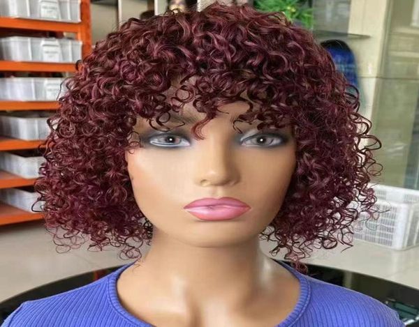 brazilian remy jerry curly human hair wigs with bangs 150 full machine made short wig 99j natural color for women1277891, Black;brown
brazilian remy jerry curly human hair wigs with bangs 150 full machine made short wig 99j natural color for women1277891, Black;brown