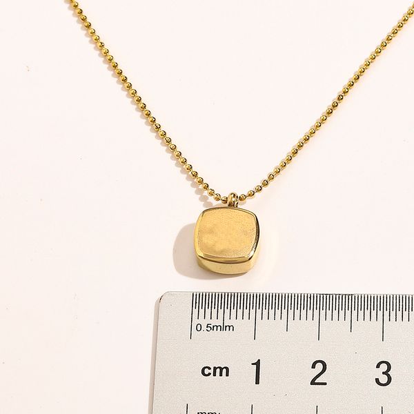 

never fading 14k gold plated luxury brand designer pendants necklaces stainless steel double letter choker pendant necklace beads chain jewe, Silver