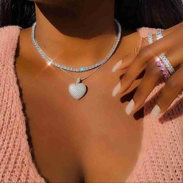 pendant necklaces 2021 iced out bling women jewelry micro pave 5a cz cubic zirconia big heart pendant tennis chain sparking necklace z230629, Silver
pendant necklaces 2021 iced out bling women jewelry micro pave 5a cz cubic zirconia big heart pendant tennis chain sparking necklace z230629, Silver
