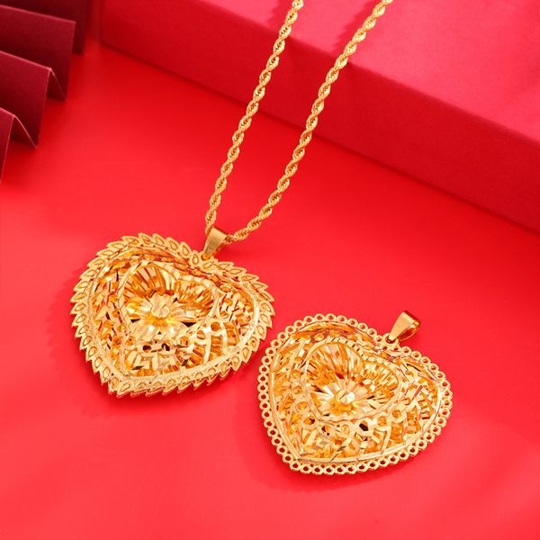 women pendant necklace big heart real 18k yellow gold filled dubai hollow flower design fashion accessories, Silver
women pendant necklace big heart real 18k yellow gold filled dubai hollow flower design fashion accessories, Silver