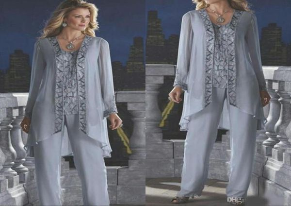 mother of the bride groom 3 piece pant suit silver chiffon beach wedding mothers dress long sleeves beads formal evening wear2020301, Black;red
mother of the bride groom 3 piece pant suit silver chiffon beach wedding mothers dress long sleeves beads formal evening wear2020301, Black;red