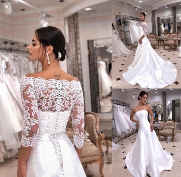 modern strapless wedding dresses with removable jacket half sleeves bohemian bridal gowns with lace appliques court train6841935, White
modern strapless wedding dresses with removable jacket half sleeves bohemian bridal gowns with lace appliques court train6841935, White