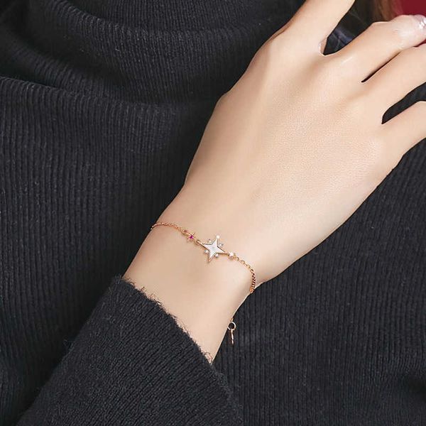 2023 star sterling silver 925 bracelet women's fashion versatile white fritillaria in ins style pentagram hand jewelry, Black
2023 star sterling silver 925 bracelet women's fashion versatile white fritillaria in ins style pentagram hand jewelry, Black