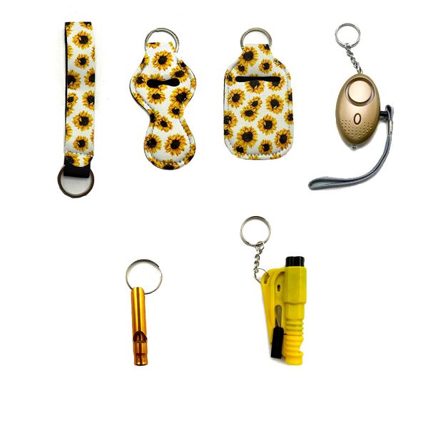 yellow new self-defending keychain six-piece strap wrist strap liquid bottle sleeve lipstick sleeve whistle window breaker security keychain, Silver
yellow new self-defending keychain six-piece strap wrist strap liquid bottle sleeve lipstick sleeve whistle window breaker security keychain, Silver