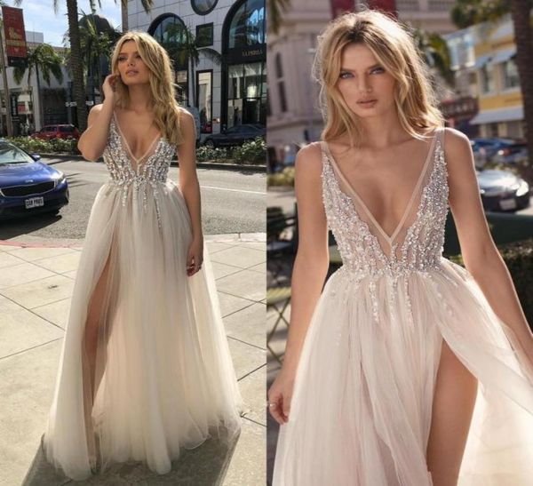 sheer deep v neck wedding dresses a line bridal gowns with beaded sequins long side split tulle a line dress3209987, White 
sheer deep v neck wedding dresses a line bridal gowns with beaded sequins long side split tulle a line dress3209987, White