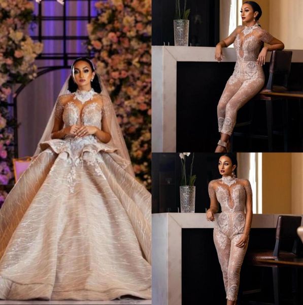 champagne luxury arabic wedding dresses with detachable train corset long sleeve beaded plus size lace appliqued vintage bridal go8741602, White
champagne luxury arabic wedding dresses with detachable train corset long sleeve beaded plus size lace appliqued vintage bridal go8741602, White