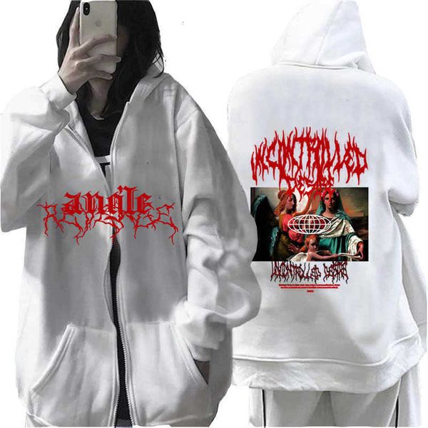 gothic angle 2023 cardigan sweater autumn/winter fleece loose hoodie trendy sexless coat, Black
gothic angle 2023 cardigan sweater autumn/winter fleece loose hoodie trendy sexless coat, Black