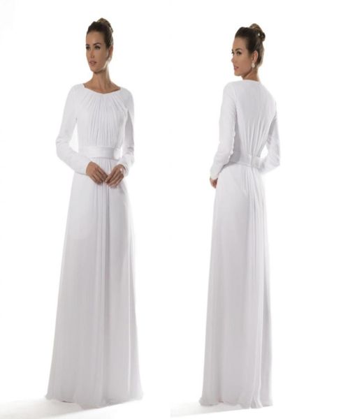 white chiffon temple modest bridesmaid dresses with long sleeves brides informal reception dresses aline floor length new custom 1719575, White;pink
white chiffon temple modest bridesmaid dresses with long sleeves brides informal reception dresses aline floor length new custom 1719575, White;pink