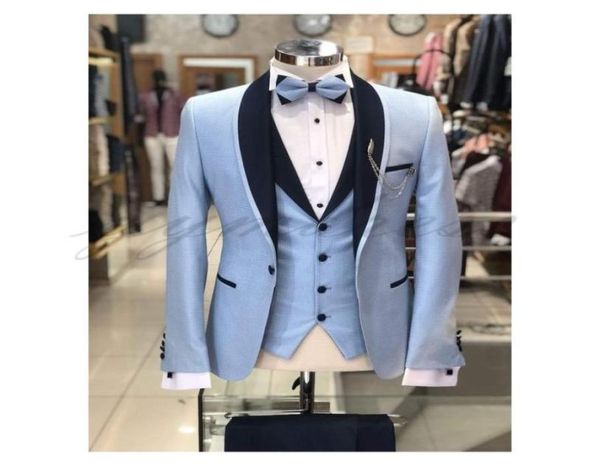 light blue wedding groom tuxedos black shawl lapel one button 3 piece suit blazer prom suit jackets vestpantsbow6335949, Black;gray
light blue wedding groom tuxedos black shawl lapel one button 3 piece suit blazer prom suit jackets vestpantsbow6335949, Black;gray