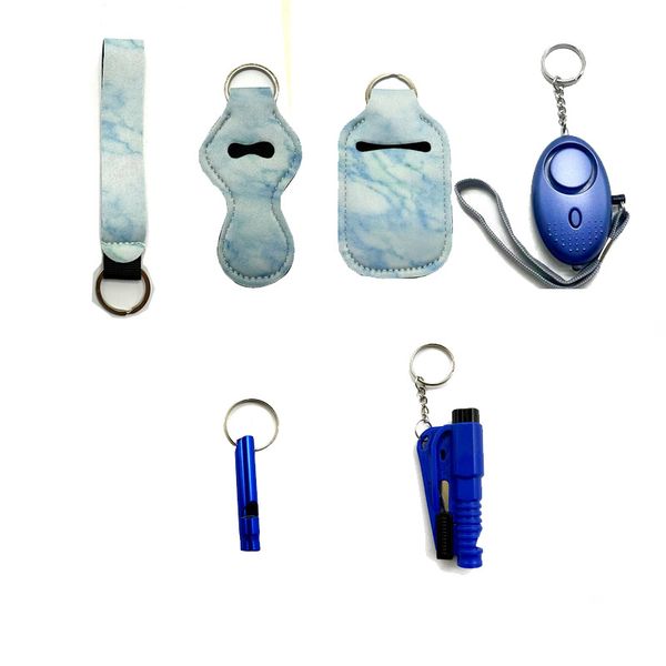blue new self-defending keychain six-piece strap wrist strap liquid bottle sleeve lipstick sleeve whistle window breaker security keychain, Silver
blue new self-defending keychain six-piece strap wrist strap liquid bottle sleeve lipstick sleeve whistle window breaker security keychain, Silver