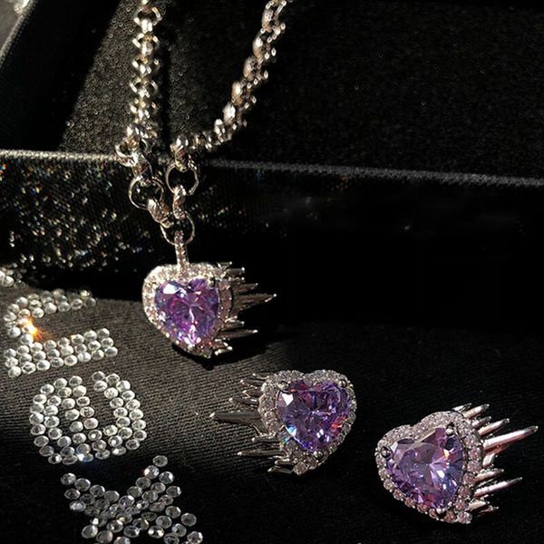 wedding jewelry sets xxixx trend purple heart crystal choker necklace earrings for women girls fashion metal neck chain christmas party x113, Slivery;golden
wedding jewelry sets xxixx trend purple heart crystal choker necklace earrings for women girls fashion metal neck chain christmas party x113, Slivery;golden