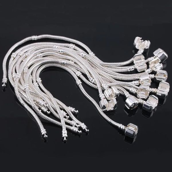 fashion s925 sterling silver plated snake chain bracelet fit pandora beads charms bracelet diy marking jewelry, Golden;silver
fashion s925 sterling silver plated snake chain bracelet fit pandora beads charms bracelet diy marking jewelry, Golden;silver