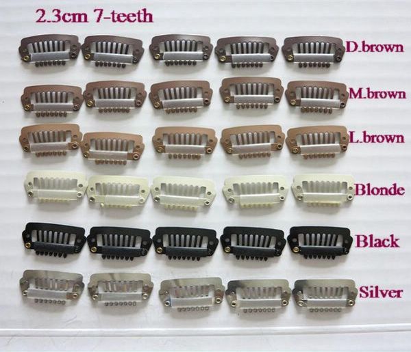 100pcs hair extension snap weaving wig toupee clip black brown blonde color 23 mm 6 teeth7873815
100pcs hair extension snap weaving wig toupee clip black brown blonde color 23 mm 6 teeth7873815