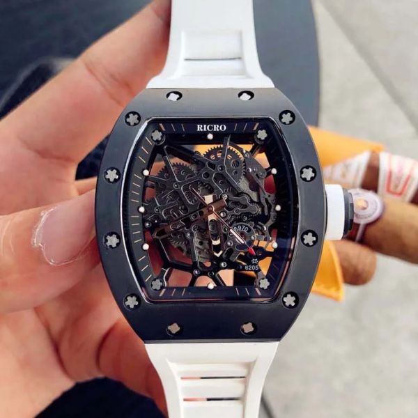 men's watch ceramic and steel case automatic movement butterfly buckle rubber strap optional color ricro, Slivery;brown
men's watch ceramic and steel case automatic movement butterfly buckle rubber strap optional color ricro, Slivery;brown