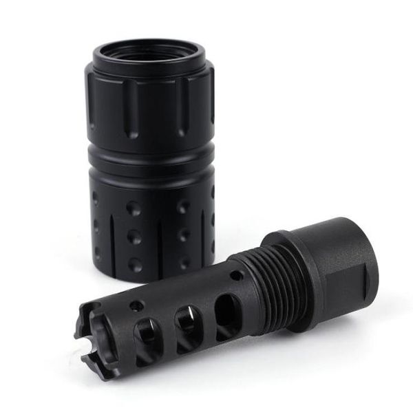 308762 m181rh muzzle brake compensator with sound redirect 1316 x 16 threaded outer sleeve8581535
308762 m181rh muzzle brake compensator with sound redirect 1316 x 16 threaded outer sleeve8581535