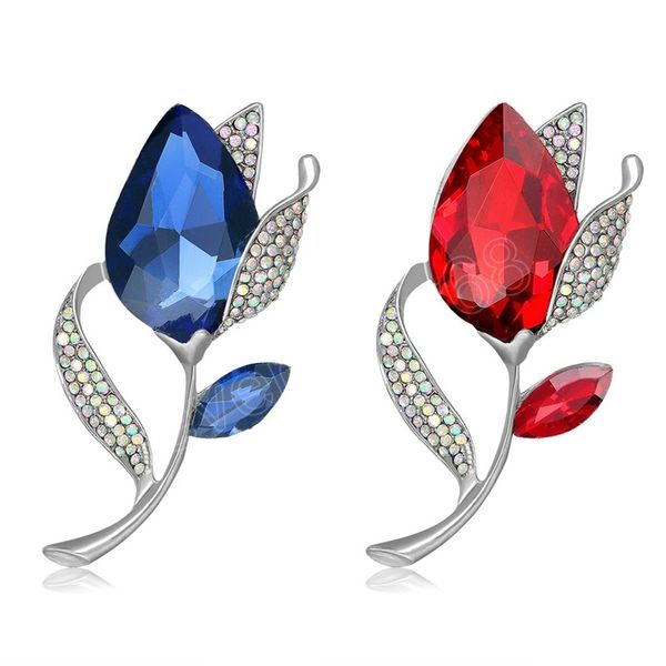 women's luxury blue crystal tulip flower brooch jewelry for banquet party corsage fashion plant floral pin accessory lady badges, Gray
women's luxury blue crystal tulip flower brooch jewelry for banquet party corsage fashion plant floral pin accessory lady badges, Gray