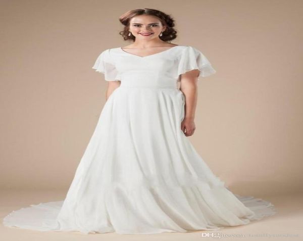 new informal boho chiffon modest wedding dresses with flutter sleeves aline simple bohemian lds bridal gowns custom made receptio3043095, White
new informal boho chiffon modest wedding dresses with flutter sleeves aline simple bohemian lds bridal gowns custom made receptio3043095, White