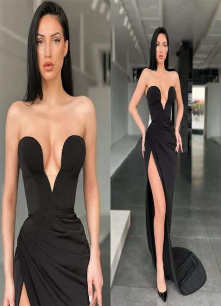 plunging v neck sweetheart black evening dresses sleeveless mermaid frontsplit sweeptrain prom dress women occasion party g8431449, Black;red
plunging v neck sweetheart black evening dresses sleeveless mermaid frontsplit sweeptrain prom dress women occasion party g8431449, Black;red
