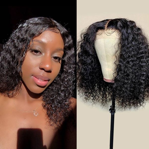 short curly bob wig lace front human hair wigs for black women brazilian deep water wave wigs pre plucked closure wig, Black;brown
short curly bob wig lace front human hair wigs for black women brazilian deep water wave wigs pre plucked closure wig, Black;brown