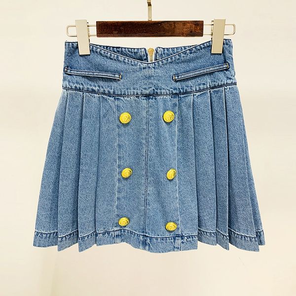2023 new european and american stars fashion double breasted lion button pressed pleated 100 pleated wash water denim half skirt short skirt, Black
2023 new european and american stars fashion double breasted lion button pressed pleated 100 pleated wash water denim half skirt short skirt, Black