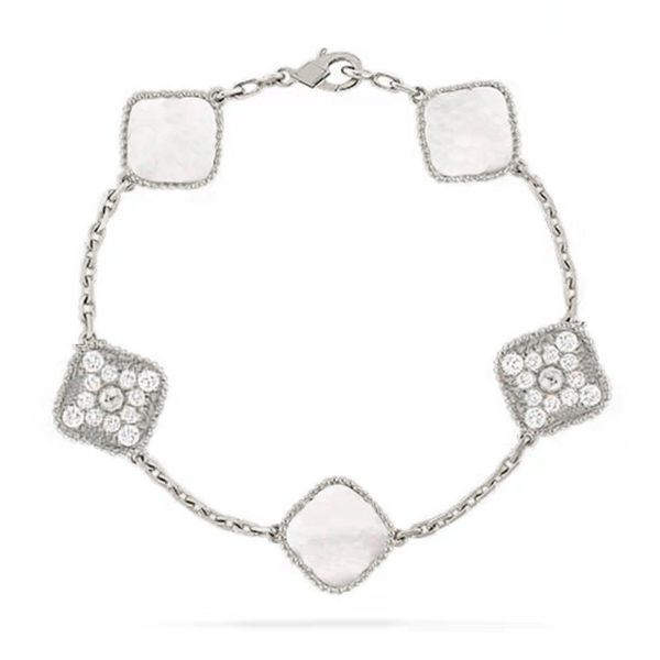 van clover bracelet luxury designer jewelry four leaf bracelets 18k gold silver plate agate diamond fashion van love charm chain for women w, Golden;silver
van clover bracelet luxury designer jewelry four leaf bracelets 18k gold silver plate agate diamond fashion van love charm chain for women w, Golden;silver