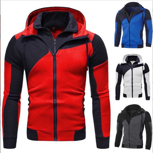 2023 new men's personalized colorblock double layer zip hooded cardigan slim fit sweater, Black
2023 new men's personalized colorblock double layer zip hooded cardigan slim fit sweater, Black