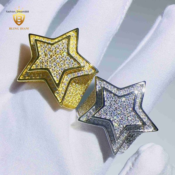 vvs moissanite custom hip hop double layer star design ring 925 sterling sliver moissanite rings for men and women, Silver
vvs moissanite custom hip hop double layer star design ring 925 sterling sliver moissanite rings for men and women, Silver