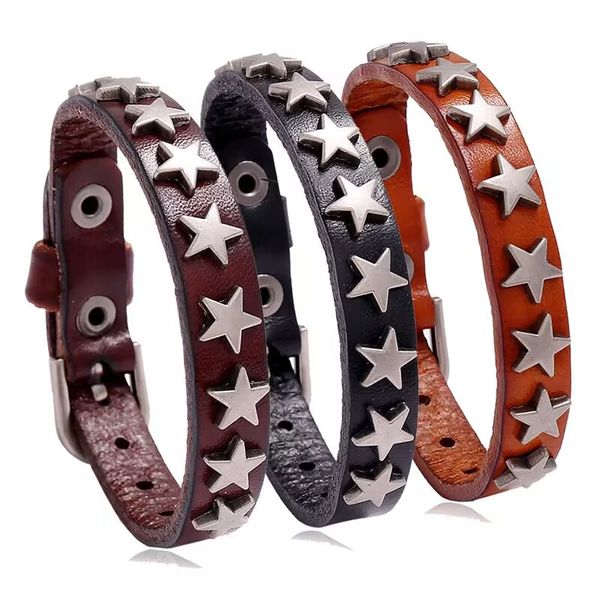 american punk cool handsome western vintage star belt bracelet couple male, White
american punk cool handsome western vintage star belt bracelet couple male, White