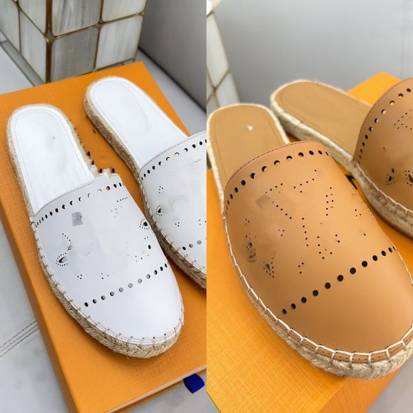 women slippers fisherman straw woven sandals flat mule perforated monograms cowhide indoor loafers summer designer luxury fashion ladies bea, Black
women slippers fisherman straw woven sandals flat mule perforated monograms cowhide indoor loafers summer designer luxury fashion ladies bea, Black