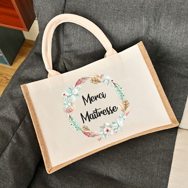 shopping bags thank you mistress print jute with summer beach handles bag large capacity tote for teacher day gif 230628
shopping bags thank you mistress print jute with summer beach handles bag large capacity tote for teacher day gif 230628