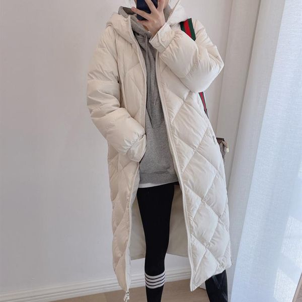 parkas 2022 women autumn winter long diamond lattice white duck down coat parka ladies stand collar hooded loose solid padded jacket, Black
parkas 2022 women autumn winter long diamond lattice white duck down coat parka ladies stand collar hooded loose solid padded jacket, Black