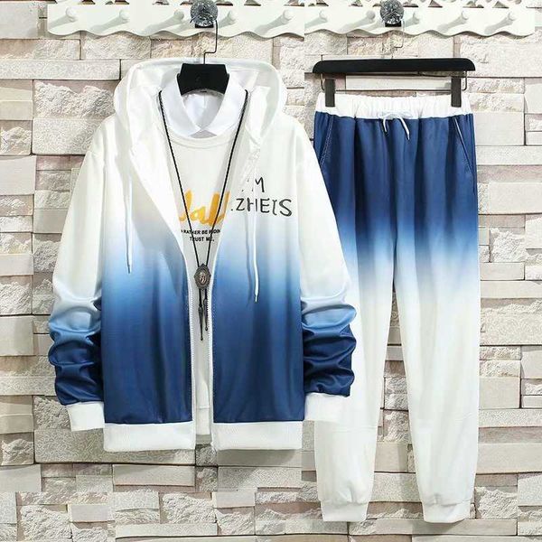 hooded sweater set men's 2022 spring new thin style gradient tie dyeing fashion trend zipper cardigan coat, Black
hooded sweater set men's 2022 spring new thin style gradient tie dyeing fashion trend zipper cardigan coat, Black