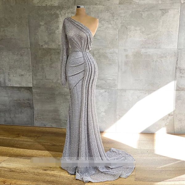 glitter sequin tulle evening gowns mermaid one shoulder pleated long sleeve formal dress dubai arabic prom dresses vestidos elegant, Black
glitter sequin tulle evening gowns mermaid one shoulder pleated long sleeve formal dress dubai arabic prom dresses vestidos elegant, Black