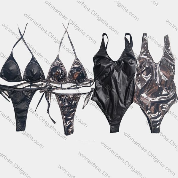 summer solid color swimsuit fashion womens design backless reflective bikini vacation beach two piece set, White;black
summer solid color swimsuit fashion womens design backless reflective bikini vacation beach two piece set, White;black
