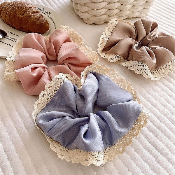 new korean woman elegant satin elastics hair band lace solid color scrunchies ladies ponytail holder girls big hair accessories, Slivery;white
new korean woman elegant satin elastics hair band lace solid color scrunchies ladies ponytail holder girls big hair accessories, Slivery;white