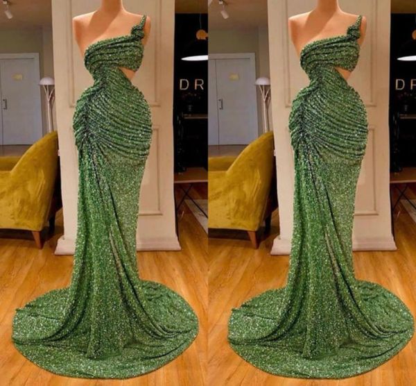 2020 green mermaid prom dresses lace glitter beads one shoulder high side split evening dress tiered skirts ruffles robe de s1939784, Black
2020 green mermaid prom dresses lace glitter beads one shoulder high side split evening dress tiered skirts ruffles robe de s1939784, Black