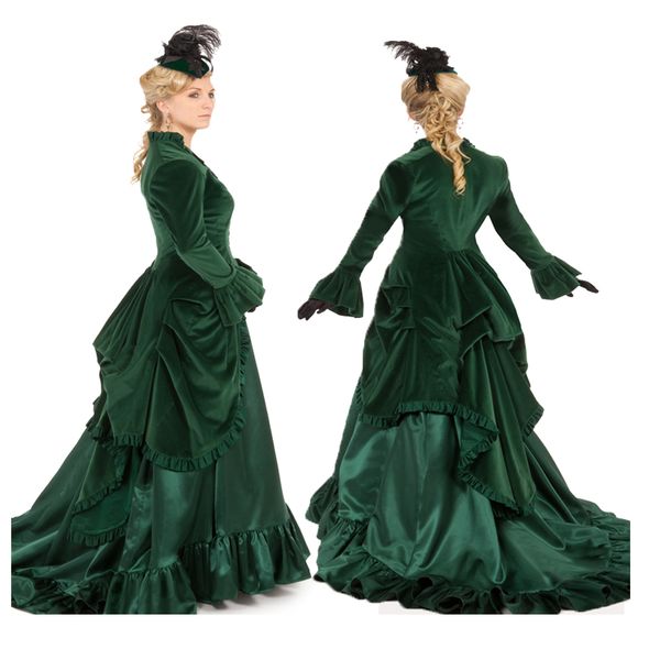 duchess green medieval evening dress victorian velvet bustle civil war southern belle christmas prom dress vintage long sleeve vestidos de n, Black;red
duchess green medieval evening dress victorian velvet bustle civil war southern belle christmas prom dress vintage long sleeve vestidos de n, Black;red