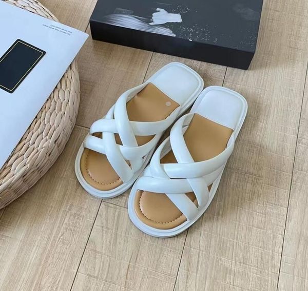 designer slippers women's summer casual flat bottom slippers solid color slippers cross upper women's luxury leather waterproof ou, Black
designer slippers women's summer casual flat bottom slippers solid color slippers cross upper women's luxury leather waterproof ou, Black