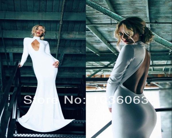 open designer long sleeves high neck backless white jersey evening dress prom party gowns vestido de fiesta6823430, Black;red
open designer long sleeves high neck backless white jersey evening dress prom party gowns vestido de fiesta6823430, Black;red