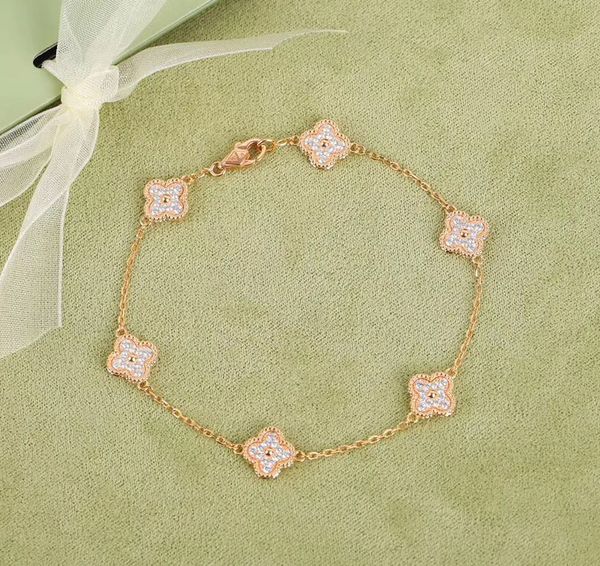 s925 silver six flowers braceet bracelet in 18k rose gold +diamond and platinum color wedding jewelry gift have box stamp ps7029, Black
s925 silver six flowers braceet bracelet in 18k rose gold +diamond and platinum color wedding jewelry gift have box stamp ps7029, Black