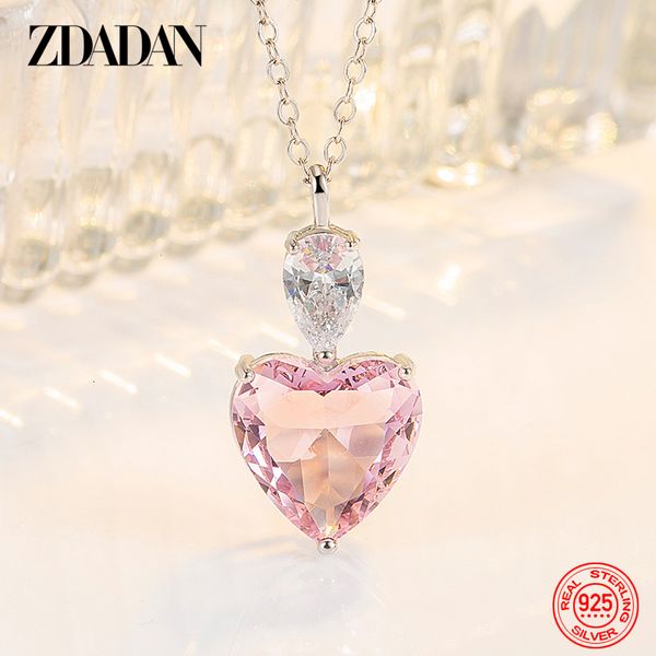 pendant necklaces zdadan 925 silver pink zircon necklace chains for women fashion jewelry 230629
pendant necklaces zdadan 925 silver pink zircon necklace chains for women fashion jewelry 230629