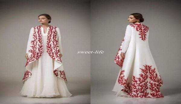 arabic kaftans traditional abayas for muslim high neck white chiffon red embroidery arabic evening gowns with coat formal mother d3593829, Black;red
arabic kaftans traditional abayas for muslim high neck white chiffon red embroidery arabic evening gowns with coat formal mother d3593829, Black;red
