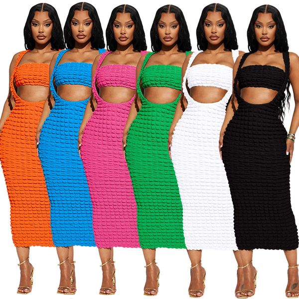summer womens two piece dress set outfits solid color pleated design hollow out backless and maxi dress 2pcs sets suits, White
summer womens two piece dress set outfits solid color pleated design hollow out backless and maxi dress 2pcs sets suits, White