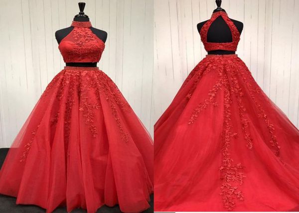 two piece appliques high neck long red lace tulle prom dress a line elegant long tulle red lace evening dress5796998, Black
two piece appliques high neck long red lace tulle prom dress a line elegant long tulle red lace evening dress5796998, Black