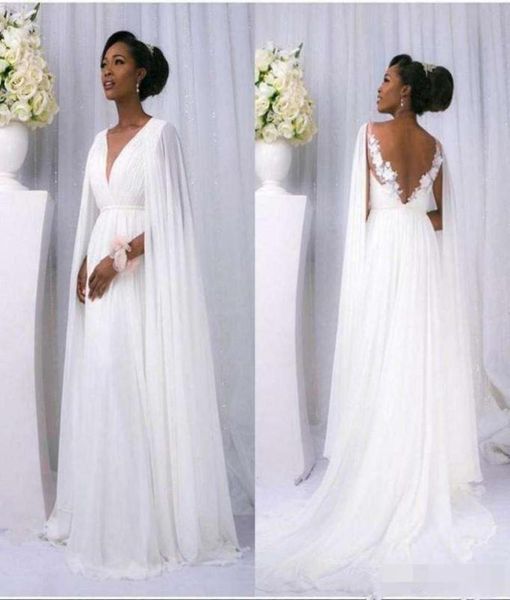 2019 new flowey beach wedding dresses with cape full lace chiffon vneck goddess greek bridal seaside summer holiday wedding gown1222804, White
2019 new flowey beach wedding dresses with cape full lace chiffon vneck goddess greek bridal seaside summer holiday wedding gown1222804, White