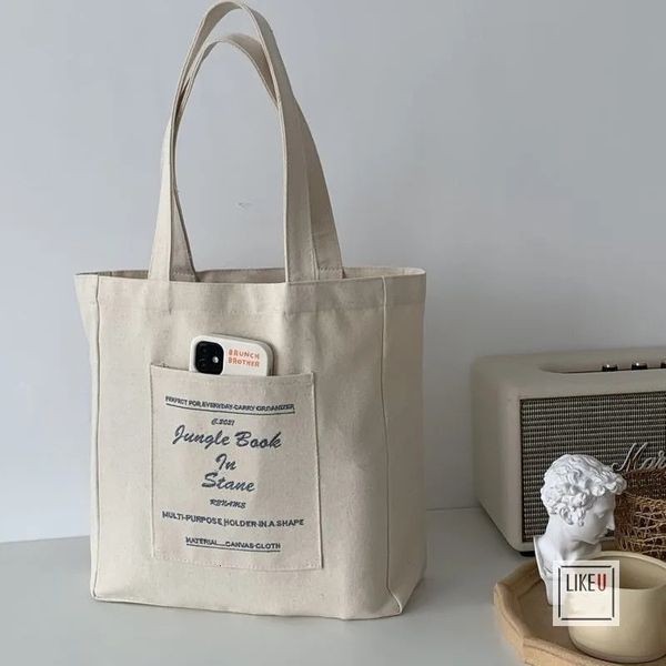 shopping bag canvas shoulder jungle book printing ladies casual handbag tote large capacity cotton reusable beach 230628
shopping bag canvas shoulder jungle book printing ladies casual handbag tote large capacity cotton reusable beach 230628