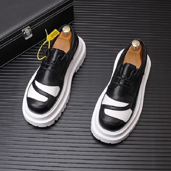 men black white glossy genuine leather shoes men design chunky platform loafers wedding office business dress luxury shoes 1aa3
men black white glossy genuine leather shoes men design chunky platform loafers wedding office business dress luxury shoes 1aa3