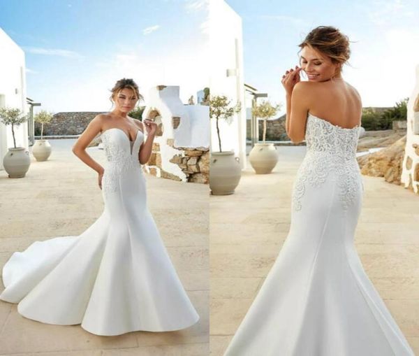 2020 eddy k mermaid wedding dresses sweetheart satin appliqued beads sweep train country wedding gowns beach style custom made bri3021103, White
2020 eddy k mermaid wedding dresses sweetheart satin appliqued beads sweep train country wedding gowns beach style custom made bri3021103, White