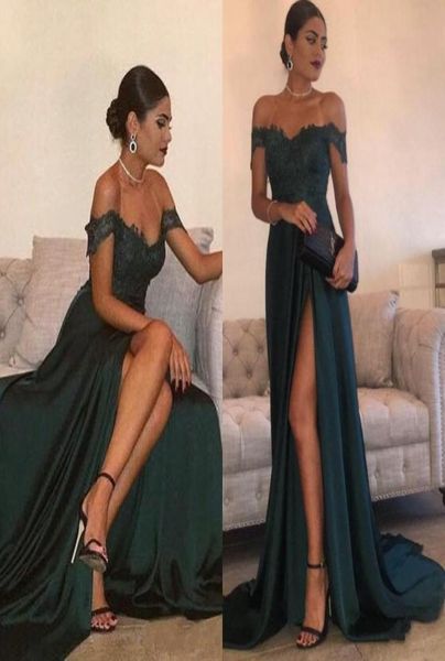 2019 evening gowns aline hunter green high split cutout side slit lace off shoulder formal party dress prom dresses8636494, Black
2019 evening gowns aline hunter green high split cutout side slit lace off shoulder formal party dress prom dresses8636494, Black