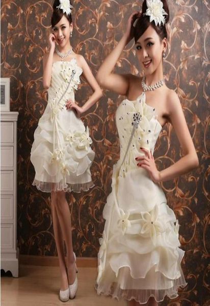 new strapless organza beading mini ball gown hands making flower bridesmaid dresses7351586, White;pink
new strapless organza beading mini ball gown hands making flower bridesmaid dresses7351586, White;pink